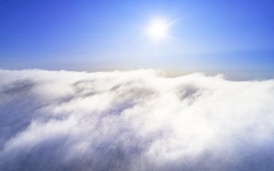 Bright Morning Sun And Clouds From Above.