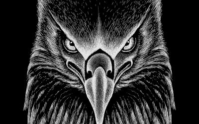 The Vector Logo Eagle For Tattoo Or T Shirt Design Or Outwear.